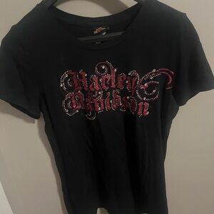 Harley-Davidson Black Tee with Pink Detailing
